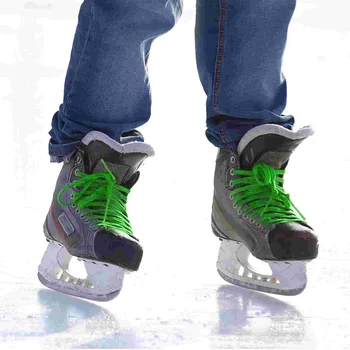 Вощеные шнурки для хоккейных коньков 96-дюймовая двухслойная оплетка, усиленные наконечники для шнурков для хоккейных коньков, шнурки для хоккейных лыж  5