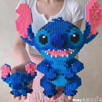 2300шт + Мини-игрушки Disney Lilo & Stitch Bricks, строительный блок Stitch Diamond, Микрострочка, милая 3D модель, наноблок.  2