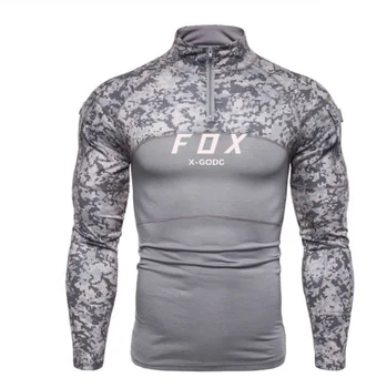 Мужская одежда для гольфа X-GODC FOX с длинным рукавом, приталенный камуфляж, повседневная хлопковая футболка с воротником-стойкой, осенняя молодежная тактика  10