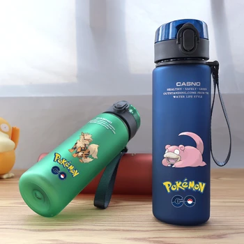 4 Цвета Пластиковая Бутылка Для Питья Pokemon Psyduck Slowpoke Детские Чашки Для Воды Meowth Blastoise Pokemon Детская Чашка Для Питья  0