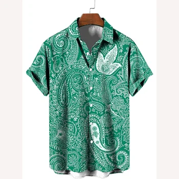 Новая гавайская рубашка с 3D принтом, повседневные топы с короткими рукавами на пуговицах, Модные Дышащие Удобные рубашки, Летняя новинка, Пляжная женская одежда  5