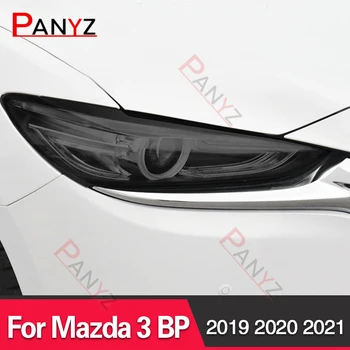 2шт Защитная Пленка Для Автомобильных Фар Прозрачная Черная Наклейка TPU Для Mazda 3 BP 2019 2020 2021 Аксессуары  5