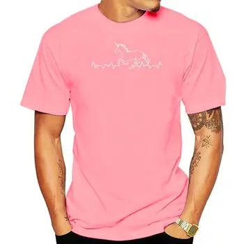 Мужская футболка с сердцебиением, ЭКГ с пульсом лошади, популярная футболка для верховой езды  10