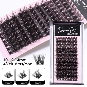 1 коробка накладных ресниц с одним пучком волос, естественно густой макияж, инструменты для наращивания ресниц  10