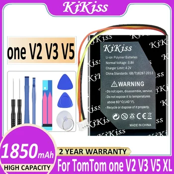 Аккумулятор KiKiss 1850 мАч для TomTom One V2 V3 V5 XL Europe Dach TML Rider IQ Routes S4L Rider 2nd 4K00.100 GPS Bateria  0