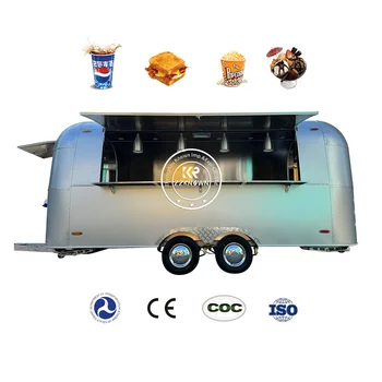 2023 Уличная еда Airstream Caravan Кейтеринговый фургон Мобильный бар Грузовик с пивом Тележка для перевозки мороженого Прицеп для грузовика с едой  5