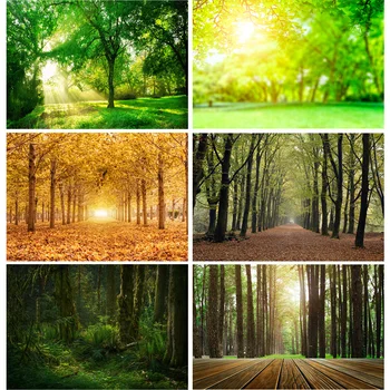 Зеленый лес Природа Пейзаж Фон для фотосъемки Пейзаж Портрет Фотофоны Студийный реквизит 21102 KKL-02  4
