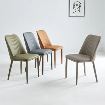 Обеденный стул домашний легкий роскошный современный простой стул со спинкой в кремовом стиле  5