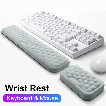 Новая накладка для защиты запястий мыши и клавиатуры с массажной текстурой для компьютерных игр, клавиатура ноутбука, Хлопковая подставка для мыши с памятью  5