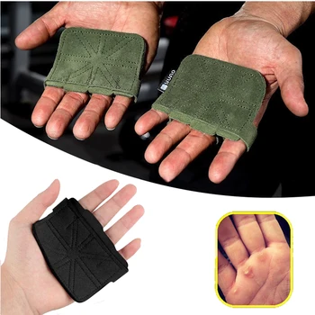 Кожаные перчатки для тренировок с отягощениями Накладки для защиты ладоней Перчатки для занятий фитнесом, гимнастикой, подтягиваниями, тяжелой атлетикой  5