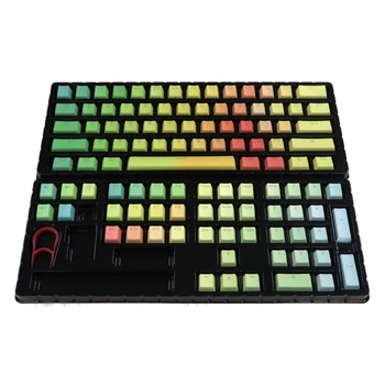 Колпачки для клавиш Dropship PBT Rainbow 108 с подсветкой для механической клавиатуры Dye Subb  5