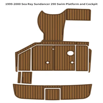 Палубный пол из искусственного тика EVA для лодки Совместим с плавательной платформой Sea Ray Sundancer 290 1999-2000 гг. Палубный пол из тика EVA для лодки  4