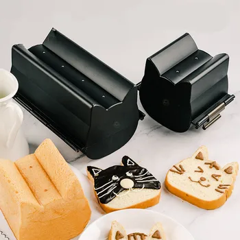 Форма для тостов Cat с антипригарной кошачьей головкой подходит примерно для 280/600 г формы для теста для выпечки в форме милого кота, коробка для тостов, инструмент для приготовления десерта  5