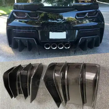 Задний диффузор из углеродного волокна, Разветвитель нижней губы бампера для Chevrolet Corvette C7 2014-2017, Автомобильный стайлинг FRP  5