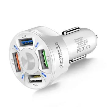 Быстрая зарядка, адаптер для автомобильного зарядного устройства на 6 портов, USB-зарядка прикуривателя QC3.0/3.1 типа A с интеллектуальным шунтированием  10