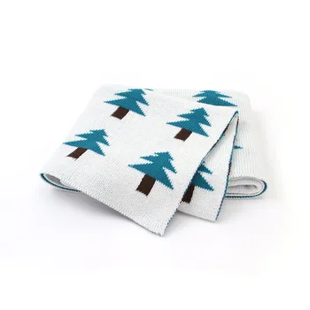 Детское Вязаное одеяло для младенцев, теплые рождественские елки, пеленание новорожденных, одеяло для кроватки для мальчиков и девочек, чехол для коляски для малышей  5