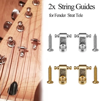 2 шт Прочные роликовые струнные деревья, Направляющие для гитарных струн, Фиксатор струн с крепежными винтами, направляющие для электрогитар и басовых струн.  5