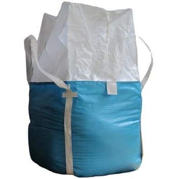 Индивидуальный продукт 、 строительная сумка 2 тонны с поясом синего цвета, верхняя юбка, нижняя часть плоская, две петли, транспортная упаковка  0