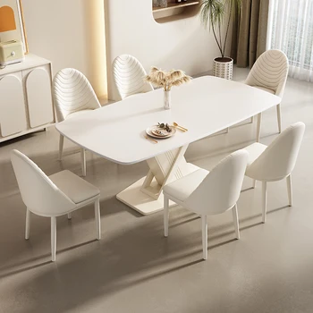 Обеденный стол в скандинавском стиле, современный Роскошный обеденный стол мобильного дизайна, минималистичный стул для пола, Ресторанная мебель для гостиной.  5