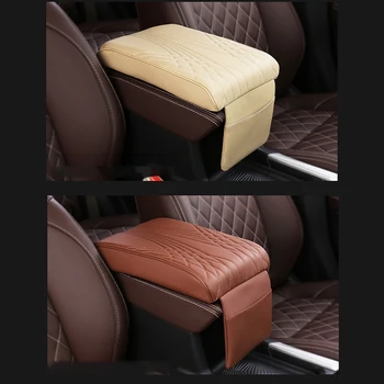 Подушка для автомобильного подлокотника, Коврик для центральной консоли, чехол для коробки сиденья, протектор из искусственной кожи, универсальная посадка  5