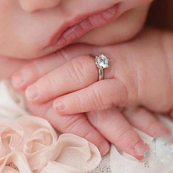 Шикарный реквизит для фотосъемки новорожденных, кольца Angel Hope с элегантными стразами, прекрасные блестящие кольца, которые легко носить.  10