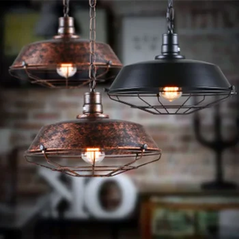Винтажный подвесной светильник в стиле Лофт, промышленные подвесные потолочные светильники из железа в стиле ретро, люстра E27 для салона, ресторана, бара, кухни  5