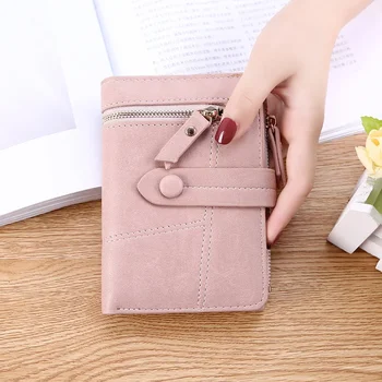 Новая женская короткая японская версия кошелька Tide Small Fresh Student, многофункциональный складной кошелек для наличных денег, кошелек-Портмоне  5