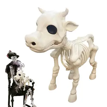 Скелет Коровы Украшения из скелета на Хэллоуин Реалистичная Статуя Коровы Скелет Кладбищенский реквизит Для наружного оформления Дома с Привидениями  5