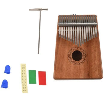 3X17 клавиш Калимба Пианино для большого пальца Музыкальные игрушки с музыкальным молотком и нотной книгой  5