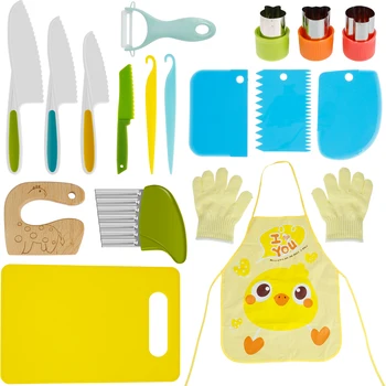Новый детский набор кухонных ножей Kids KnifeToddler Kitchen Cutter Кухонные ножи для резки фруктов, Кринклер, Овощечистка, кухонные принадлежности  5