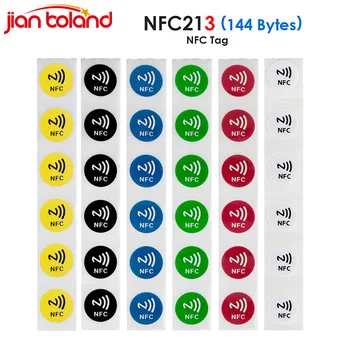 6 Цветов 10шт NFC Ntag213 144 Байта Наклейки С Мокрой Биркой 13,56 МГц ISO14443A Ntag 213 Чип RFID Клейкая Бирка Этикетка Для Телефона NFC  5