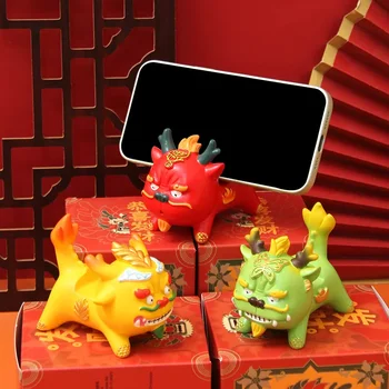 Зодиакальные украшения Года Дракона талисман Года Дракона Вэньчуан стойка для мобильного телефона Longteng Yuntian счастливое благословение подарок на ежегодную встречу  5