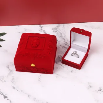 Коробка для колец и браслетов невесты, Качественная Бархатная коробка для свадебных украшений, Подарочный футляр, подставка для сережек и ожерелья, Оптовая продажа  4
