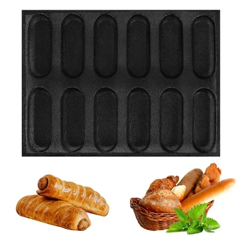 Силиконовая форма-Перфорированные формы для французского хлеба с антипригарным покрытием, формочки для хот-догов, формы для выпечки, коврик для выпечки хлеба  5