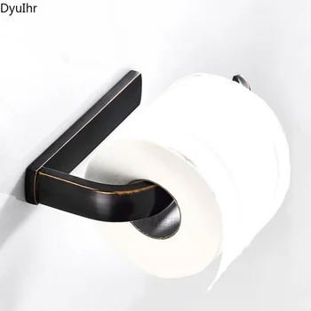 Dyuihr простая ванная комната античный черный латунный держатель туалетного рулона, настенный держатель для салфеток, перфоратор, аксессуары для ванной комнаты  5