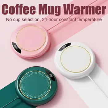 USB-подогреватель для чашек, Мини-Портативная подставка для подогрева кофейных кружек, Умный цифровой дисплей, Термостатический Нагреватель для чая с молоком  5