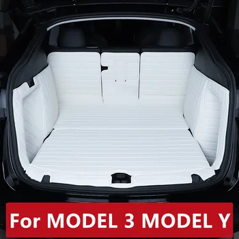 Для МОДЕЛИ 3 Коврики в багажник автомобиля MODEL Y полностью окружают задний багажник, коврик для хранения грузового лотка, накладку на багажник, высококачественные прочные автозапчасти  5
