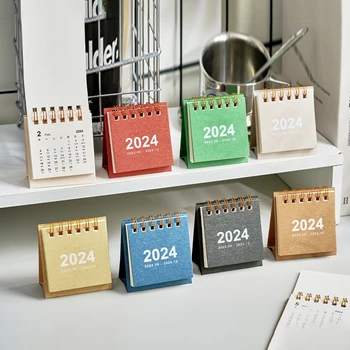 Мини-календарь на 2024 год, минималистичный календарь, украшение рабочего стола, канцелярские принадлежности для студентов Для планирования и организации ежедневного расписания  0