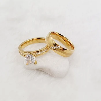 Классические Западные пары, Обещающие Обручальные кольца для женщин, Жены, ювелирные изделия из 18-каратного золота  5
