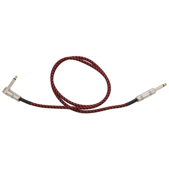 Гитарный кабель Аудио Кабель от мужчины к мужчине Вязание провода шнура 6,35 мм Прямой штекер для электроакустической гитары Бас  5