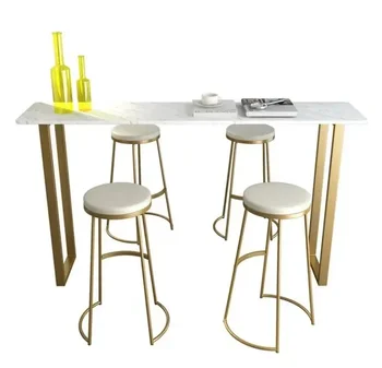 Барный столик из скандинавского мрамора, домашний столик на высоких ножках, простой настенный столик, журнальный столик с барной стойкой в гостиной  10