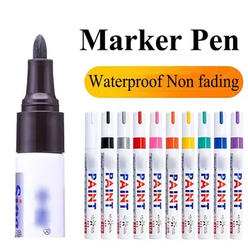 Цветные маркеры, акриловая кисть, водонепроницаемая автомобильная шина, резина, Металл, перманентная краска, маркер, ручка для рисования граффити, поставка  10