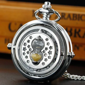 Новое поступление, серебряное/золотое винтажное роскошное ожерелье, Женские карманные часы с имитацией времени, кварцевые часы в подарок reloj hombre  5