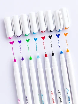 гелевая ручка monami 0,4 мм с металлическим наконечником для рисования каракулевых эскизов Доступно 8 цветов на корейском языке для школьных канцелярских принадлежностей  5