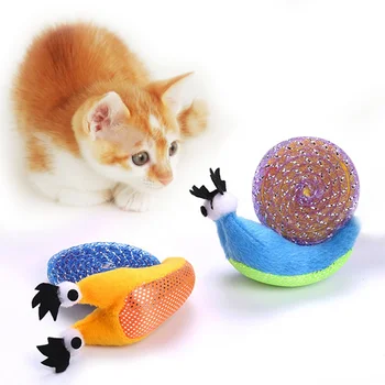 Новая игрушка для домашних кошек, прочная забавная плюшевая игрушка для царапин, мяч, Кошки, Котята, Интерактивные игрушки для скучного времяпрепровождения, товары в форме улитки  10