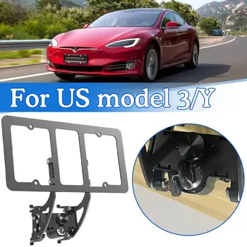 Для Tesla Модель 3 Y Без сверла Держатель переднего номерного знака с комплектом функций Кронштейн для номерного знака Противоугонное крепление F6E4  5