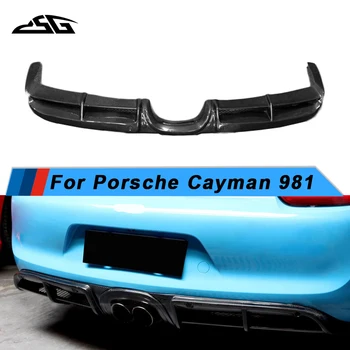 Диффузор для губ заднего бампера, спойлер-сплиттер для Porsche Cayman Boxster 981 Обновление диффузора для задних губ из углеродного волокна  5