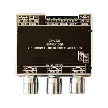 Плата усилителя мощности ZK-LT23 5.1 Bluetooth мощностью 50 Вт, плата усилителя 2.1 канала с защитой от короткого замыкания для звуковой коробки  5