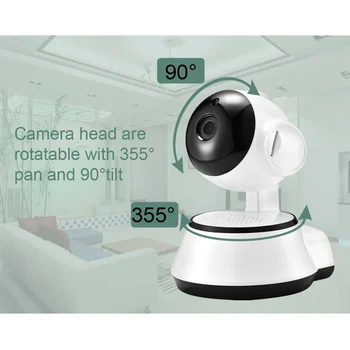 Домашняя Беспроводная IP-камера HD 720P, двусторонний голосовой домофон, сигнализация обнаружения движения, инфракрасный пульт дистанционного управления ночного видения  1