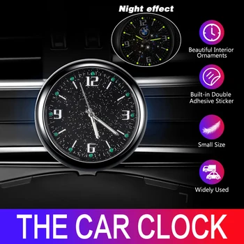 Автомобильные Часы Светящиеся Мини-Автомобили Внутренние Наклеивающиеся Цифровые Часы Механика Кварцевые Часы Авто Орнамент Автомобильные Аксессуары Подарки  10